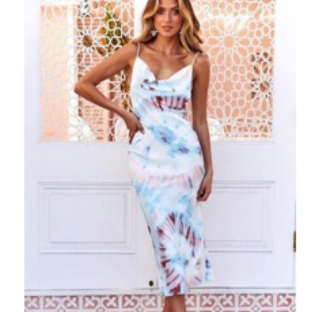 Tye-dye midi dress